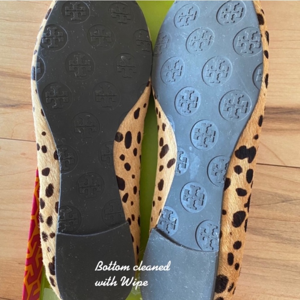 🚫SOLD🚫🌈🏵Tory Burch🏵flats shoes/cheetah coconut gold/reva hair calf leather - Picture 5 of 6